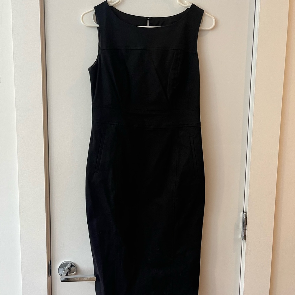 Club Monaco Black Sleeveless Sheath Midi Dress